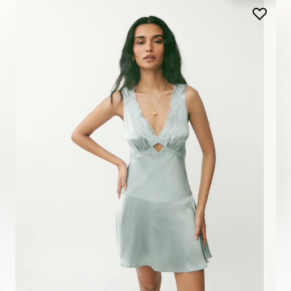SOLD Belva Silk Dress in Aquamarine